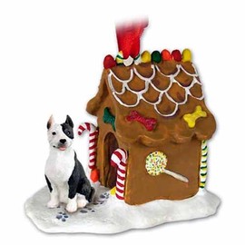 Pitt Bull Dogs Gingerbread House Christmas Ornament