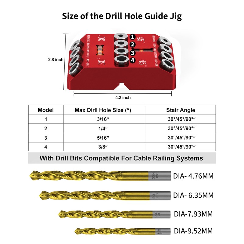 30 45 90 Degree Angle Drill Guide Jig for Hand