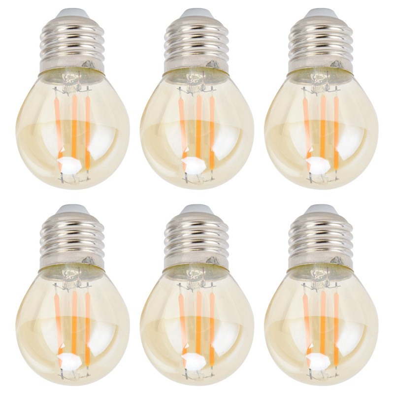 6Pcs Vintage LED Light Bulb Gold Glass Dimmable G45 E27