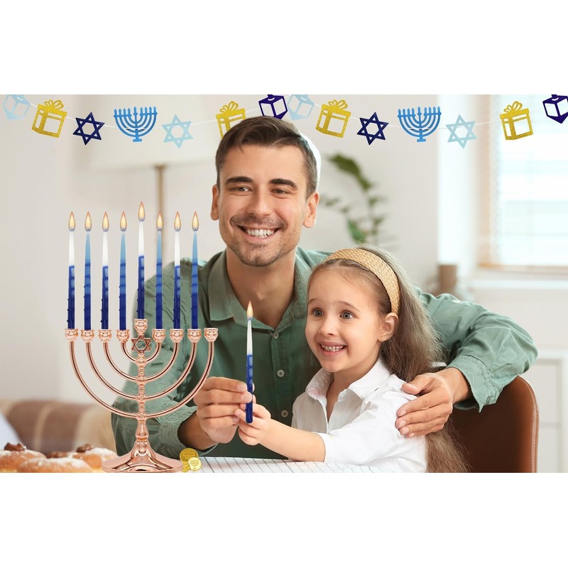 The Dreidel Company Dripless Deluxe Tapered Pastel Blue and White