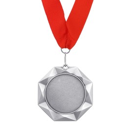 PATIKIL Award Medal, 2nd Prize Medal Winner Award with Red Neck Ribbon for Competitions Sport Games Spelling Bees, 3 Inch Wide, Silver