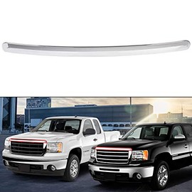 Truck Hood Molding Trim Compatible with 2007-2013 GMC Sierra 1500 2500HD 3500HD Moulding Chrome Replace For GM1235109, 10385156