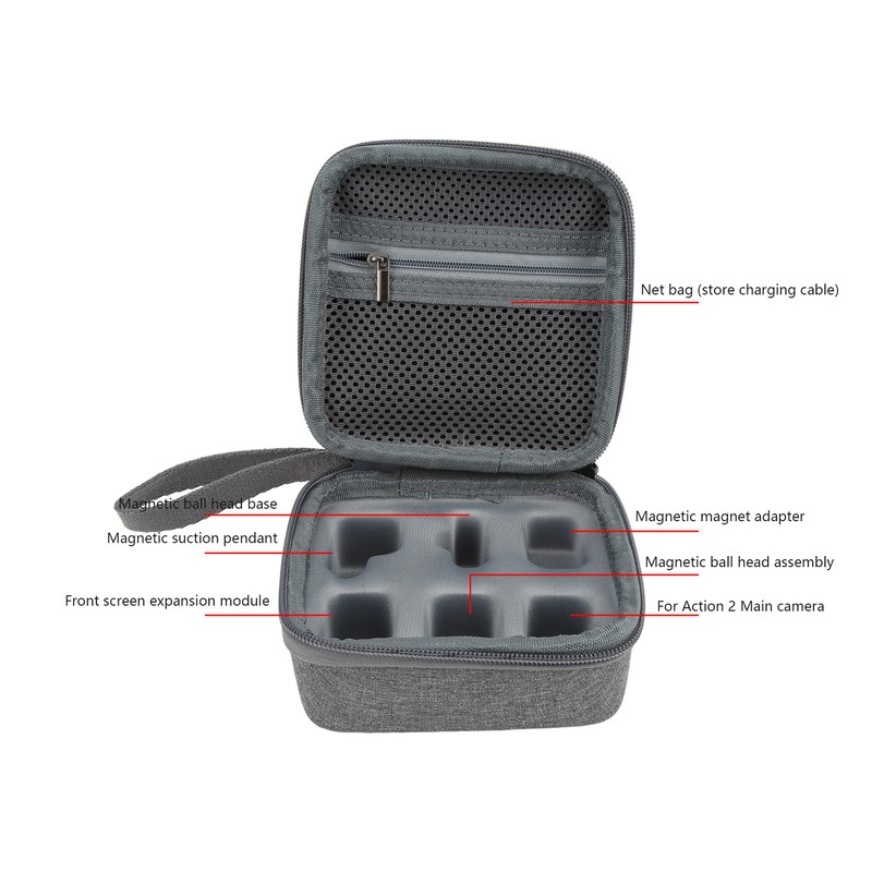 Sports Camera Carrying Case for DJI Action 2 Wear Resistant