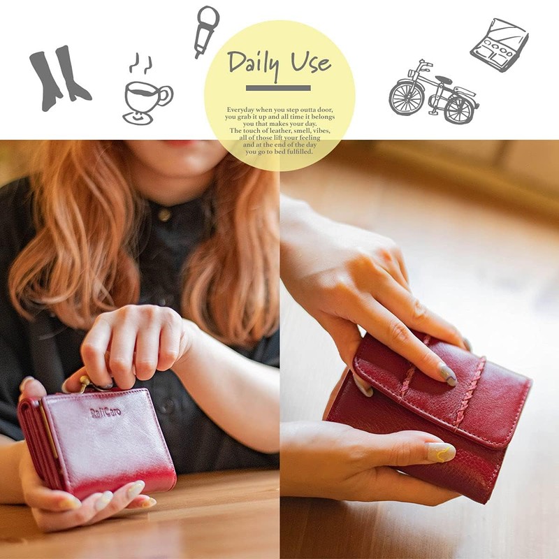 Trifold Wallet, Women's, Genuine Leather, Italian Leather, Coin Purse, Large