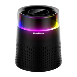 HomBreez Air Purifiers for Bedroom, H13 True HEPA Air Purifier for Dorm Home Office, Quiet Air Cleaner with Colorful Night Light, Small Air Purifier for Pet Dander Dust Smoke Odor, Black