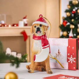 Labrador Christmas Dog, Christmas Tree Ornament, Christmas Decoration, Family DecorationColor: Yellow, Size: One Size
