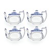Spode Blue Italian Teapot Napkin Rings Set of 4, Ceramic