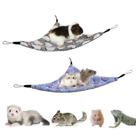 GOMIBABY Pack of 2 Hanging Corner Hammock with Hooks for Ferrets, Rats, Guinea Pigs, Chinchillas, Hamsters, Hedgehogs, and Other Small Animals.