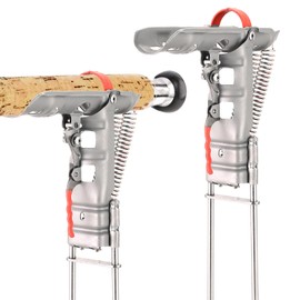 AMGSH 2 Pack Automatic Spring Fishing Rod Holders, Upgraded Stainless Steel Rod Stand with Double Springs, High Sensitivity, Self-Set Hook, for Bank Fishing, Lakes, Rivers, Ponds