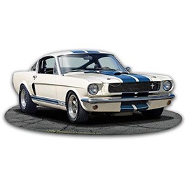 American Collectibles 1965 Ford Mustang GT 350 by Larry Grossman Neon Style Plasma Cut Metal Sign