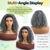 Aisaide Kinky Curly Headband Wig 14 Inch Grey Deep Curly