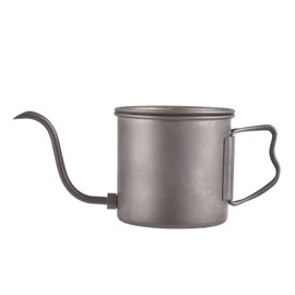 Ailgely Gooseneck Coffee Kettle, 400ml Pour Over Kettle Ti Folding Handle Water Kettle with Lid