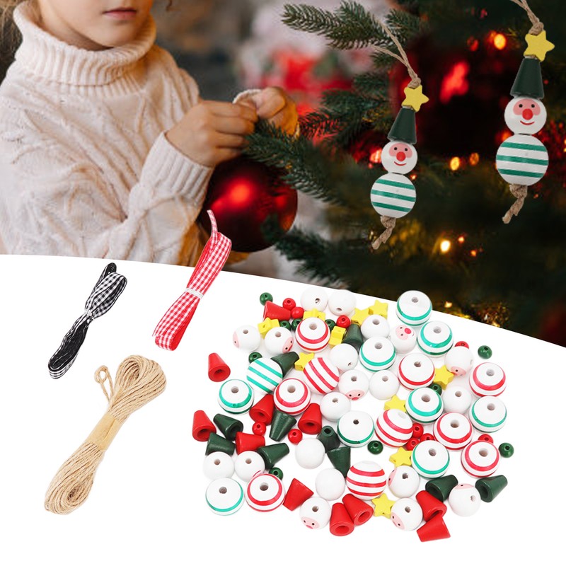 Christmas Bead Decoration Kit DIY Ornament Set Tree Hanging Decor
