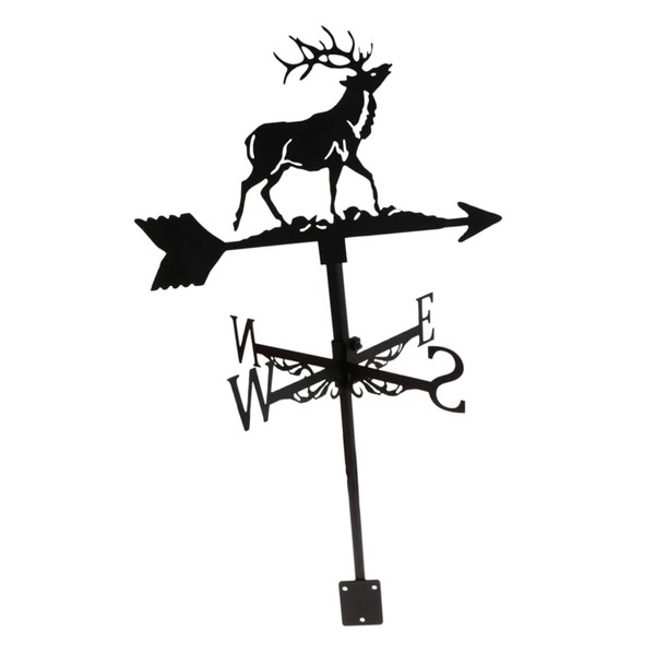 Cabilock Christmas Weathervane Vintage Decor Elk Decor Statue Decor Christmas Reindeer Figurines Elk Garden Decor Farmhouse Weathervane Iron Windmill Decorative Weather Vane Lawn Weathervan