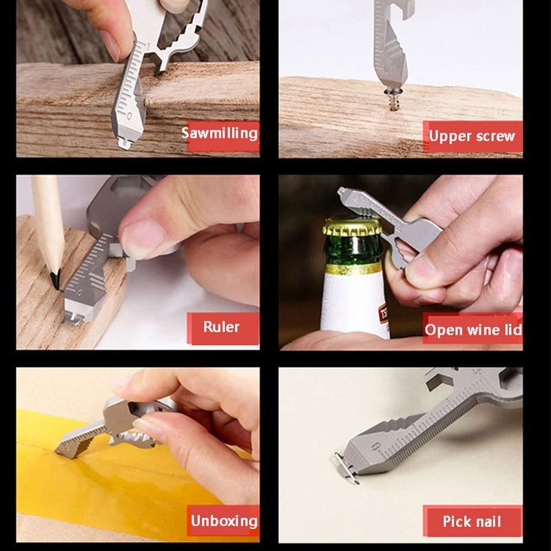 BDHI 1pc 24 in 1 Multi-Tool Key Stainless Steel Portable