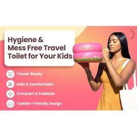 Noybo Travel Potty Seat for Toddlers – Inflatable Portable Toilet for Toddler Potty Training, Kids’ Camping & Road Trips, Holds Up to 66 Lbs, Compact & Lightweight, Includes 20 Durable Nylon Bags