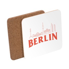 Cork Coaster - Berlin Minimalist Germany History Travel - 1 Piece (95x95mm)