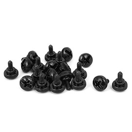 uxcell Computer PC Case Black Zinc Plated Knurled Phillips Head with Step Thumb Screw M3x6mm 20pcs