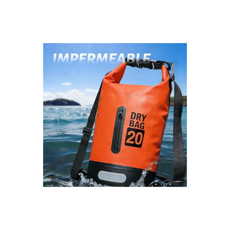 Bolsa Impermeable Seca 20L/30L/40L,Con Funda Impermeable Para Teléfono,Correa Larga Ajustable