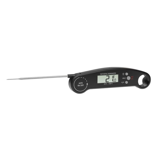 TFA Dostmann Digitales Küchenthermometer, 30.1061.01, Klappthermometer, mit Flaschenöffner, Hintergrundbeleuchtung, BBQ