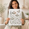 Wall Stencil Kit for Painting, 6 PCS Large Reusable Floral