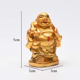 Christmas Characteristic Gift Decoration Laughing Buddha Figurines Lucky Happy Buddha Statue-Set of 6 (2'' Gilt)