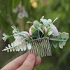 Fangsen Silver Wedding Pink Rose Flower Hair Comb Bridal Flower