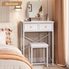 X-cosrack Small Makeup Vanity Desk with Mirror & Chair, Mini