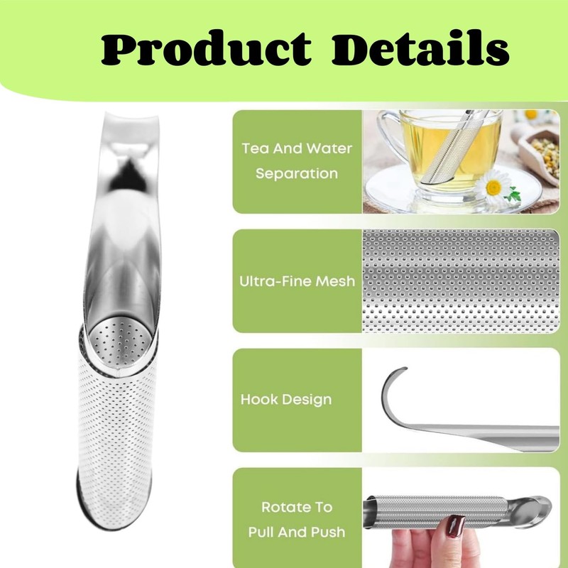 Stainless Steel Tea Strainer, Set of 2 Fine Mesh Tea