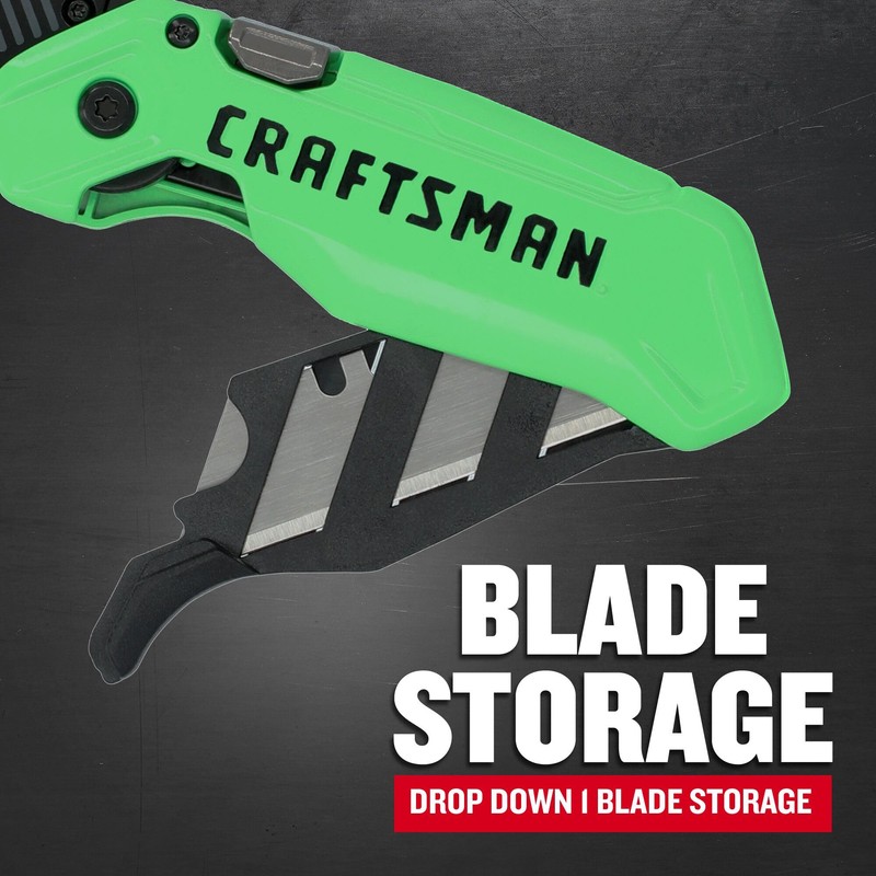 CRAFTSMAN High-Visibility Folding Utility Knife with 1 Blade (CMHT10352)