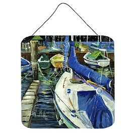 Caroline's Treasures JMK1245DS66 Sailboats Wall or Door Hanging Prints Aluminum Metal Sign Kitchen Wall Bar Bathroom Plaque Home Decor, 6x6, Multicolor