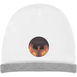 Azeeda 'Demonic Figure in Flames' Kids Slouch Hat (KH00037765) White