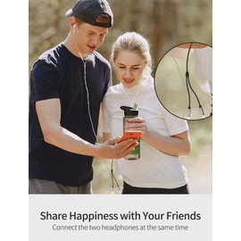 VIOY Headphone Splitter, Double 3.5mm Headphone Jack Audio Splitter Cable Male to Female Dual Earphone Splitter 2 way Headphone Extention for smartphones.