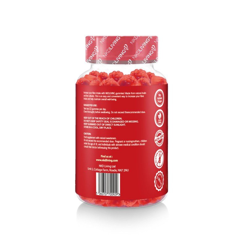 NKD Living High Fibre Gummies (60 per Bottle) 5000mg of