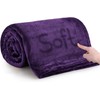MOONLIGHT20015 Fleece Blanket Throws for Sofas - 400 GSM Purple