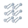 sourcing map Carbon Steel Flat Knurled Head Full Thread Thumb
