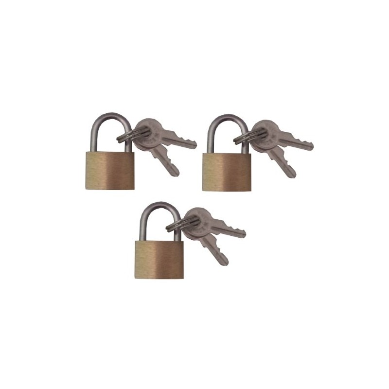 3 x Small Travel Suitcase Luggage Pad Locks with 2