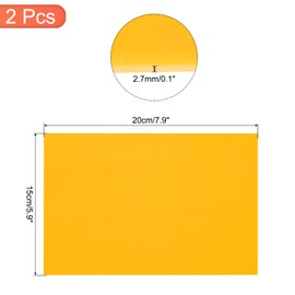 MECCANIXITY 2 Pcs Stained Glass Sheet Mosaic Tile 7.9 Inch x 5.9 Inch Lemon Yellow Stained Glass Sheets for Crafts DIY Art Project