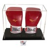 Clear Acrylic Boxing Glove Display Case, UV Protection, Black Base,