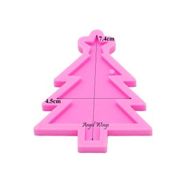 Super Shiny Christmas Trees Shape Keychain Resin Molds Silicone Resin Mold Key Ring Pendant Mold Christmas Decoration Mold for DIY Epoxy Craft Polymer Clay Moulds Tool