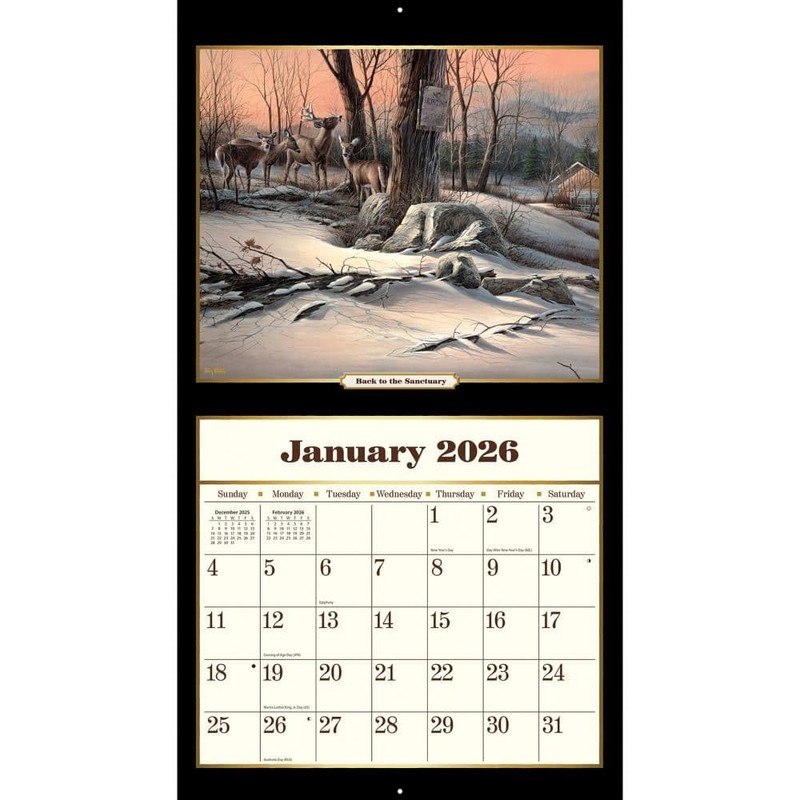 Lang Terry Redlin 2026 Wall Calendar – 12-Month Calendar with