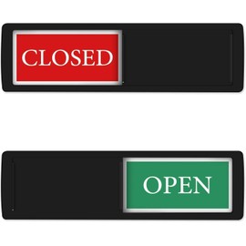 Open Sign for Business Door,privacy Slide Door Sign Indicator for Business Storefront,Wall, Restaurants, Retail Salon Shops(Open/Closed（black）)