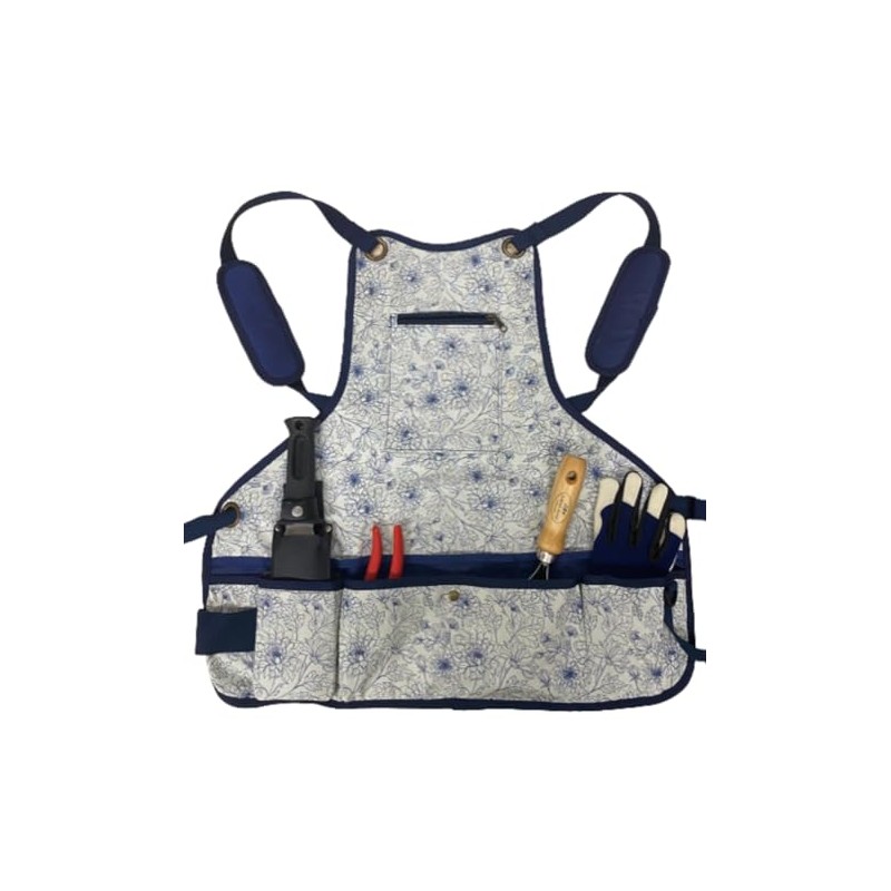 Garden Works Ironwood Tools Garden Apron, 9.65-inch Height, Floral Pattern,