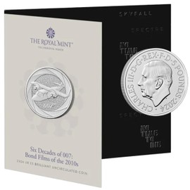 CrawleyCoins 2024 Six Decades of Bond 007 – 2010s £5 Brilliant Uncirculated Coin in Mint Pack
