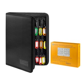 Sdstone Portable Zippered Key Case,Fireproof and Waterproof Key Organizer with 54 Key Hooks and Tags, Portable Key Binder,Key Storage for Real Estate Sales,Hotel Executives, Car Service