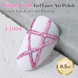 Double Rhythm 15 Ml Metallic Gel Liner Nail Art Gel Bronze Mirror Chrome Painted Drawing Stripper 3D Effect Gel Polish (Glitter Rose Gold-L1004)