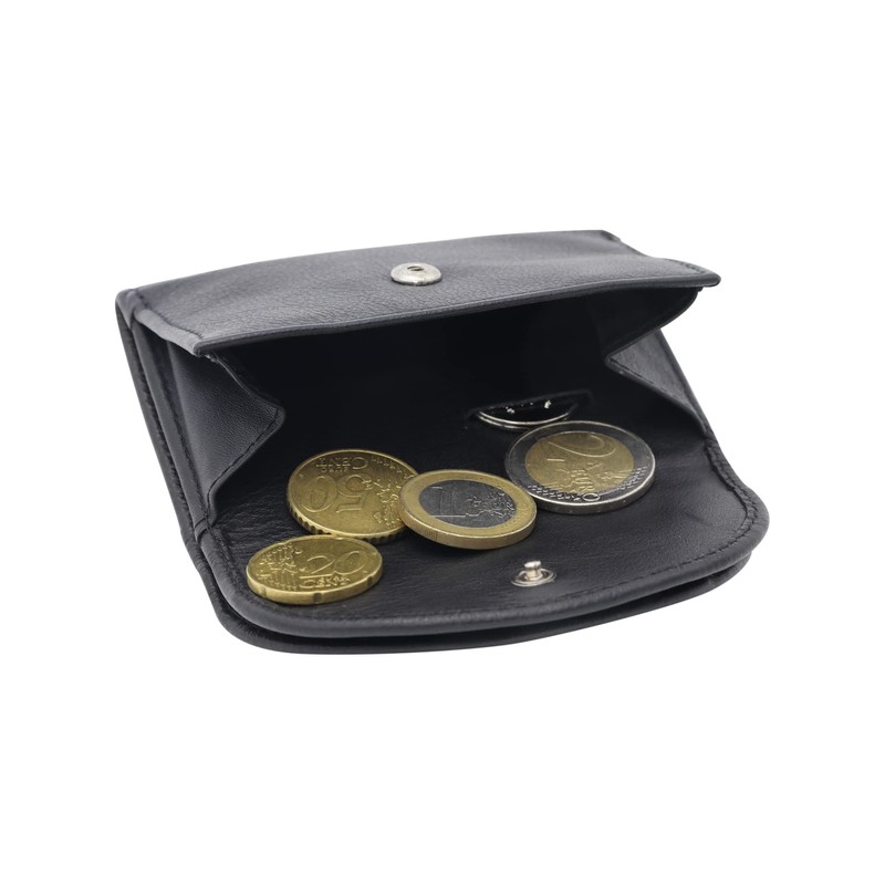 LEAS Minibörse RFID- Schutz in Echt-Leder, schwarz Mini-Edition