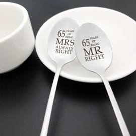 65th Anniversary Spoon Gifts for Couples 65 Year Anniversary Present for Him Her 65th Wedding Anniversary Spoon Gifts for Husband Wife Friends Parents Grandparents