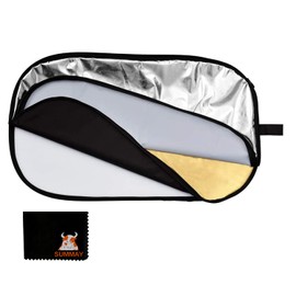 GODOX 39”x59” 100x150cm 5-in-1 Collapsible Portable Disc Light Reflector with Bag for Studio and Photography - Gold, Silver, Black, White, Translucent.