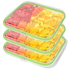 HQEUZ Transparent Bag with Double Zipper, PVC Transparent Toiletry Bag, Waterproof Storage Bag for Travel, Cosmetic Bag, Portable Hard Case Bag for Women and Men, Green, 3 Stk, Groß, Toiletry bag